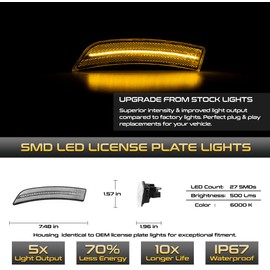 VIPMOTOZ Amber LED Lamps Compatible with 2022-2024 Toyota GR86/Subaru BRZ Chrome Clear Front Side Marker Lights Assembly [Long Service Life] Driver-Left & Passenger-Right Sides ~2Pcs~ Replacement Set