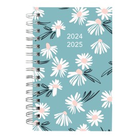 Blueline® Essential Academic Daily/Monthly Planner, August 2024 to July 2025, Gold Twin-Wire Binding, Poly Cover, 8" x 5", Blossom Design, Blue, Bilingual (CA214BPG.01-25)
