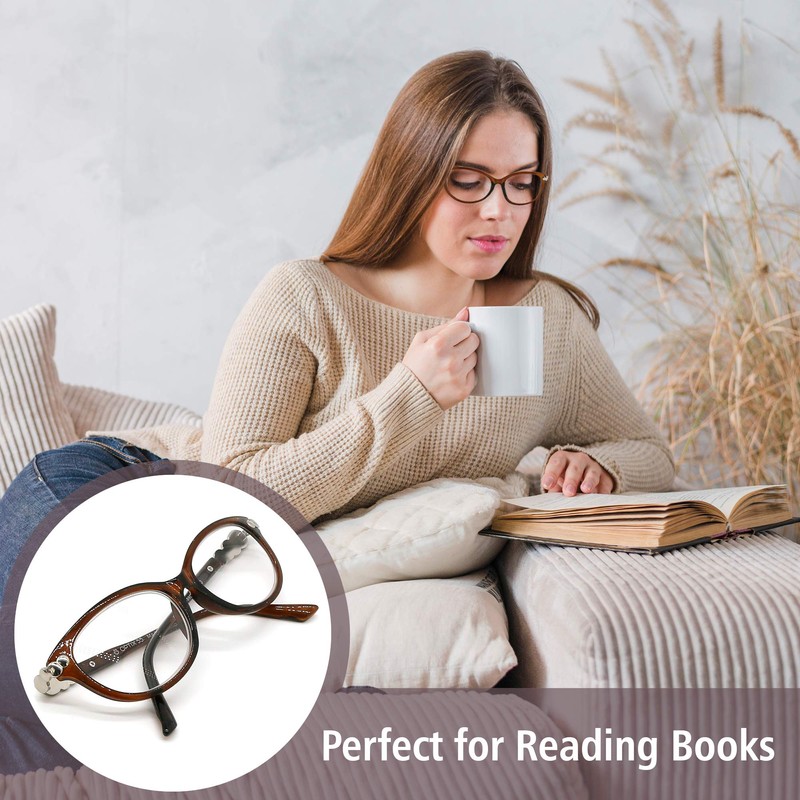 Reading Glasses Women - 4 Pack Readers - Stylish, Comfortable