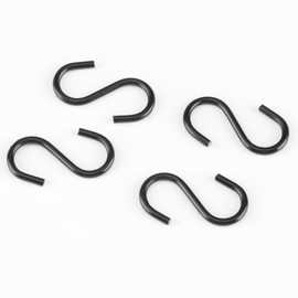 Senkary 24 Pieces 2.2 Inch Small S Hooks Stainless Steel Heavy Duty S Hooks for Ornaments, Jewelry and Hanging (Black)
