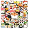 50pcs Cute Sushi Stickers for Kids, Kawaii Food Stickers for