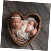 Abaodam Heart-Shaped Newborn Props - Wooden Bowl & Basket Photography
