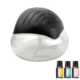 Air Purifier Scented with 3 Diffuser Oil for Home and Office - Long-Lasting Fragrance Water Filter - Color: BLACK