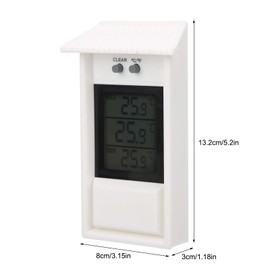 Digital Thermometer -20-50℃ Temperature Gauge Waterproof Thermometer Outdoor Garden Temperature Measurement 13.2 x 8 x 3cm