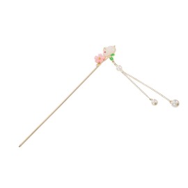 COLLBATH Cute Hair Pins Ancient Style Hairpin China-chic Pearl Tassel U-shaped Hairpin Flower Tassels Hair Accessory for Bridal and Traditional Events