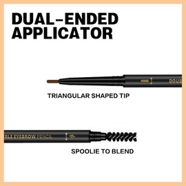 Waterproof Eyebrow Pencil Dark Brown, Premium Triangular Tip Eye brow Pencil Brn with Spoolie Brush, Longwearing for Perfect Brows, Professional, Precision, Benefit Eyebrow Pencil, O'CHEAL