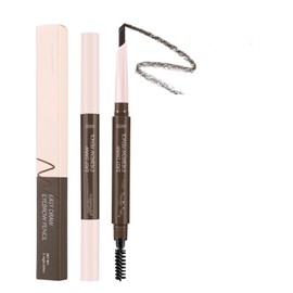 MAEPEOR Eyebrow Pencil 5 Colors Define Shape and Fill Brows with Brush, Longwearing Eye Brow Pencil for Soft Textured Natural Daily Look (06 Ebony)