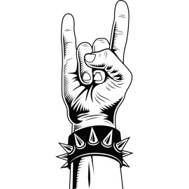 Wet Paint Heavy Metal Devil Horns Hand Gesture Cardboard Cutout Standee Stand
