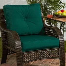 South Pine Porch AMSC7830-FOREST Forest Green Sunbrella Fabric 2-Piece Outdoor Deep Seat Cushion Set
