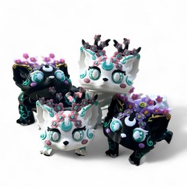 Nymii - Cherry Blossom Forest Spirit Fox - Fantasy Figurine - Colour: Snow Cherry - Nymii - Cherry Blossom Spirit Fox