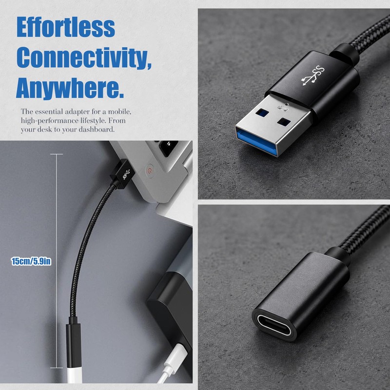 MZHOU USB C Female to USB Male Adapter with 10Gbps,