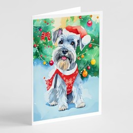 Caroline's Treasures DAC3631GCA7P Schnauzer Christmas Greeting Cards Pack of 8 Blank Cards with Envelopes Whimsical A7 Size 5x7 Blank Note Cards