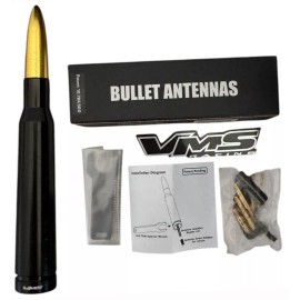 VMS Black and Gold Bullet Antenna For Ford F150 and Ranger Fits All Ford Trucks