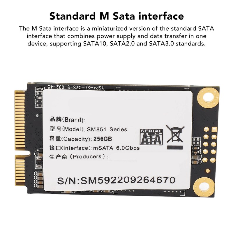 MSATA SSD 500MB/S Read Speed 450MB/S Write Speed High Speed