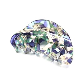 QinGoo Purple Green Medium Cellulose Acetate Hair Clip Beautiful Women's Hair Clip Hair Accessories Headdress Elegant Hair Accessory 1 Piece (8.5 x 4.2 cm, Purple Green)