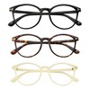 LAMBBAA Blue Light Blocking Glasses 3 Pack Round Frame Computer