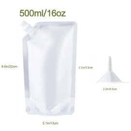 Reusable Cruise Flask Pouches Kit Plastic Flasks Bags for Travel,Outdoor Sports (16OZ-12PCS+2 Funnel kit)