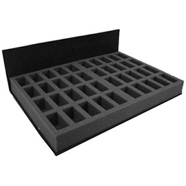 Navara Figure Case Tray Set to carry 120 taller troops on 25mm bases. 120 compartments 35mm deep, each 50mm x 25mm