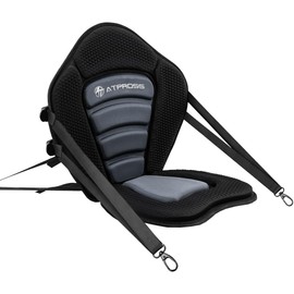 Standard Padded Kayak Canoe Seat Adjustable Backrest with 4 Straps Durable Sit-On-Top Cushion for Kayaking, Rafting & Fishing