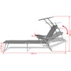 CHARMMA Sun Lounger with Canopy Steel Gray-7.8KG