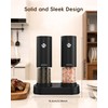 Electric Salt and Pepper Grinder Set, Rechargeable USB Base, Automatic