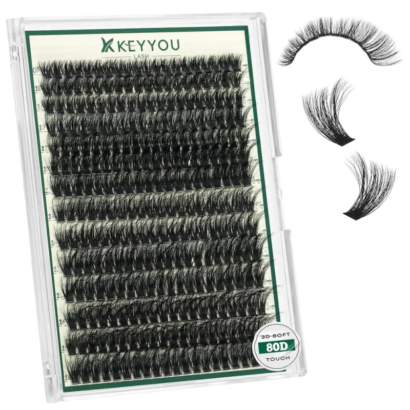 Kiyoulash 키요울래쉬 클러스터 3D 이펙트 속눈썹 280pcs 80D Curl 9-18MIX