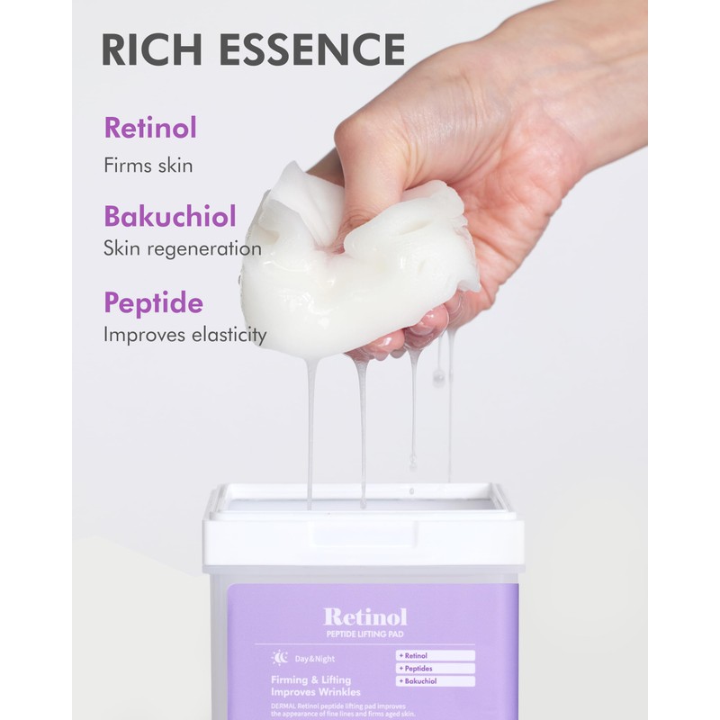 DERMAL Retinol Peptide Lifting Pad - Korean Toner Pad for