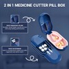 2 in 1 Pill Cutter Detachable Nonslip V-Shaped Pad Compact