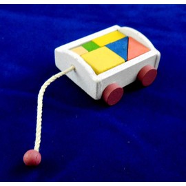 Dollhouse Miniature Wagon with Blocks
