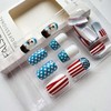 ONPRESS 24Pcs 4th of July Press on Nails Medium Square