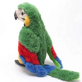 Levenkeness Macaw Parrot Plush, Green Bird Stuffed Animal Plush Toy Doll Gifts for Kids 9.8"