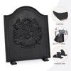 Firebacks for Fireplace,Cast Iron Fireback with Feet,Fireplace Back Plates,Heat Insulation