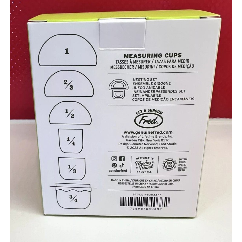 Fred Mushroom Measuring Cups Nesting Set BPA-free Compact Baking House