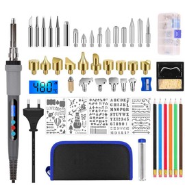 Pyrography Soldering Iron Set, Soldering Iron Set, 60 W Adjustable Temperature 180-500 °C, Professional Electric Soldering Iron for Wood, Cork Engraved, Sculpture Wood Pyrography