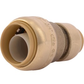 SharkBite 3/4 Inch x 1/2 Inch Reducing Coupling, Push to Connect Brass Plumbing Fitting, PEX Pipe, Copper, CPVC, PE-RT, HDPE, U058LFA