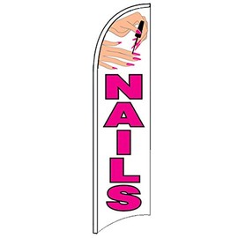 Nails - Windless Swooper Flag Feather Banner Sign 2.5x11.5 ft Tall (Flag Only) wb