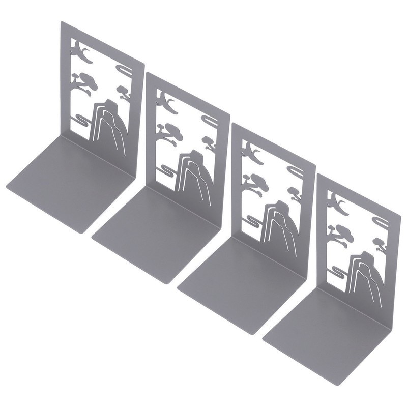 4 Pcs Metal Bookends Anti Slip Exquisite Beautiful Unique Design