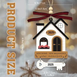 New Home Gift Ideas, 2025 New Homes Decor - New Homeowner Men's and Women's Relocation Gifts, New Home Couple's First, Wooden Hanging Craft Decoration (black-A)