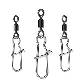 CRAZY SHARK 50 Piece Fishing Swivel Set Fishing Stainless Steel Barrel Swivels Fishing Accessories Set Quick Rolling Fishing Connector Lock Snaps Line to Hook Spinning Swivels (2/0 (50 Pack))