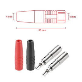 4 mm Banana Socket, Pack of 10 Insulated Socket Extender for Bare Banana Plug, 24 A Connector, Speaker Amplifier Connection Socket, Red and Black