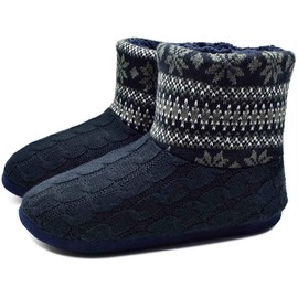 COFACE Men's Slippers, Thermal, Indoor Shoes, Warm, Large Sizes, AR5892-black grey,