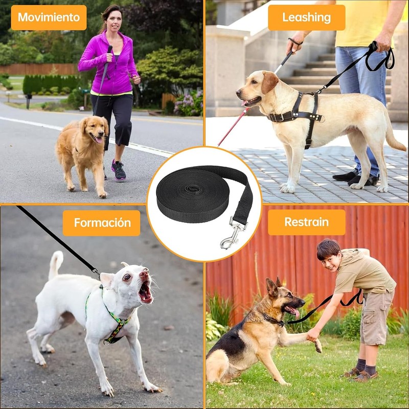 2Pcs Correas para Perros, 10m Manos Libres Correa de Adiestramiento,