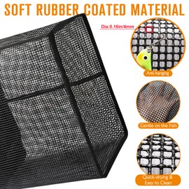 Dovesun Floating Fishing Basket, Collapsible Fish Basket Portable Fishing Net Quick-Drying Rubber Coated Fishing Bait Storage Cage 10 Gallons