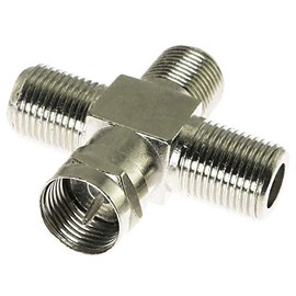 E-outstanding 3 Way Splitter Combiner 1PC RG6 Male to 3 Female 4 Way Coax Cable Splitter Adapter F-Type Connector for Video VCR Antenna TV Cable Satellite TV Tuner Antenna