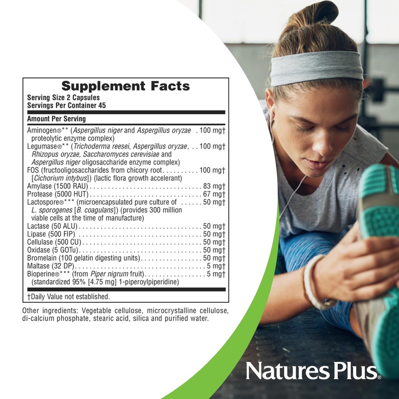 Nature's Plus NaturesPlus ActiZyme - Digestive Enzymes Supplement with Probiotics,