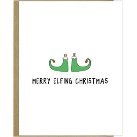 rockdoodles Merry Elfing Christmas | Funny Adult Christmas Cards - Punny Christmas and Everyday Cards For All Occasions (Elfing Christmas)