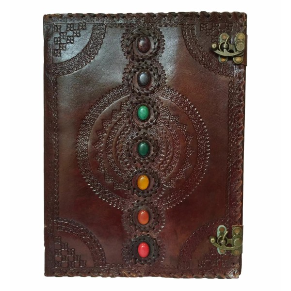Madosh Genuine Leather Notebook Diary Sketchbook Medieval Stones Plain Unlined