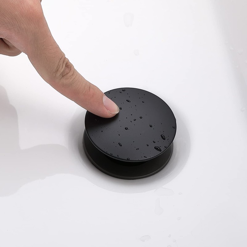 Matte Black ABS Pop Up Sink Drain with Overflow for