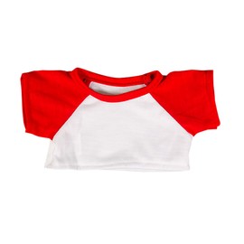 White Tee w/ Red Sleeve Fits Most 8"-10" Webkinz, Shining Star and 8"-10" Make Your Own Stuffed Animals and Build-A-Bear