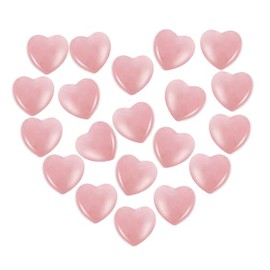 wlertcop 20 Stck Rosenquarz Herz Kristalle Edelsteine Geschenke - Rosenquarz Stein Kristalle Herz Rosenquarz Herzen Liebe Heilung Kristall fr Valentinstag, Geburtstage, Heilung Kristall, Angst zu lindern